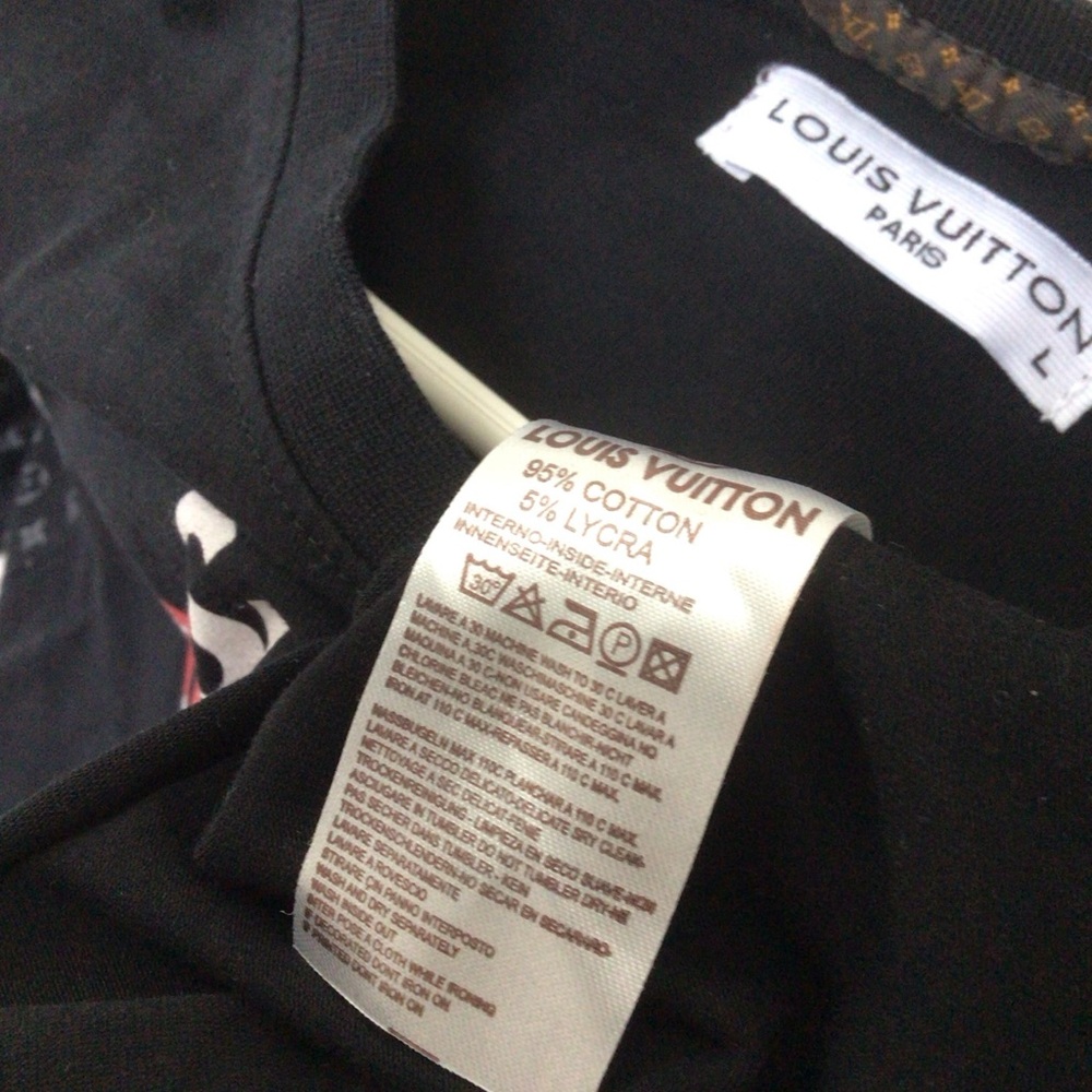 Louis Vuitton black logo women tunic top Supreme cotton, sz L - Picture 12 of 15